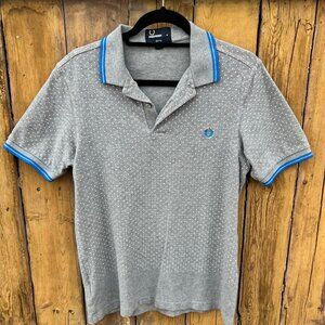 Fred Perry Polo Shirt Men M Gray Slim Fit Tennis Casual Very good condition
